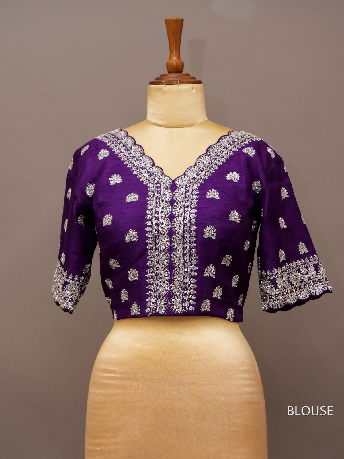 Handwoven Classic Purple Pure Katan Silk Saree