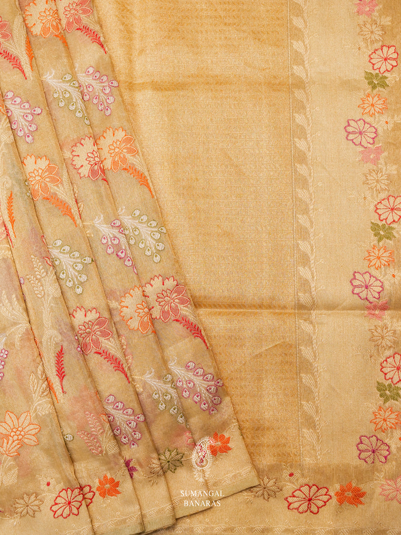 Handwoven Gold Tissue Silk Saree
