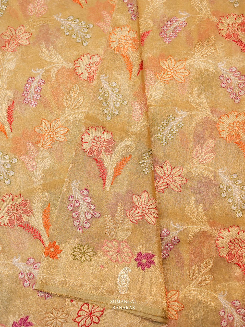 Handwoven Gold Tissue Silk Saree