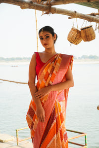 Handwoven Multicolor Katan Silk Rangkat Saree