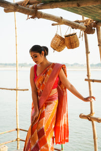 Handwoven Multicolor Katan Silk Rangkat Saree