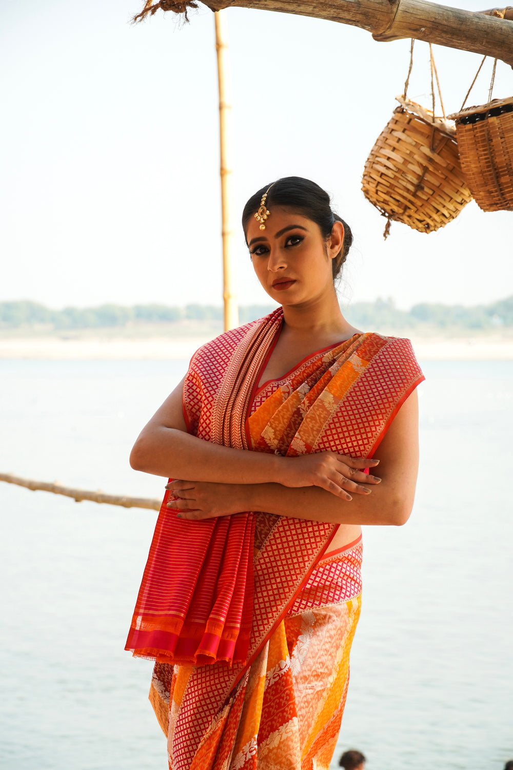 Handwoven Multicolor Katan Silk Rangkat Saree