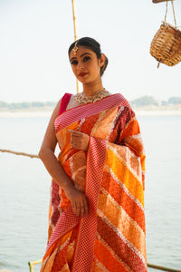 Handwoven Multicolor Katan Silk Rangkat Saree