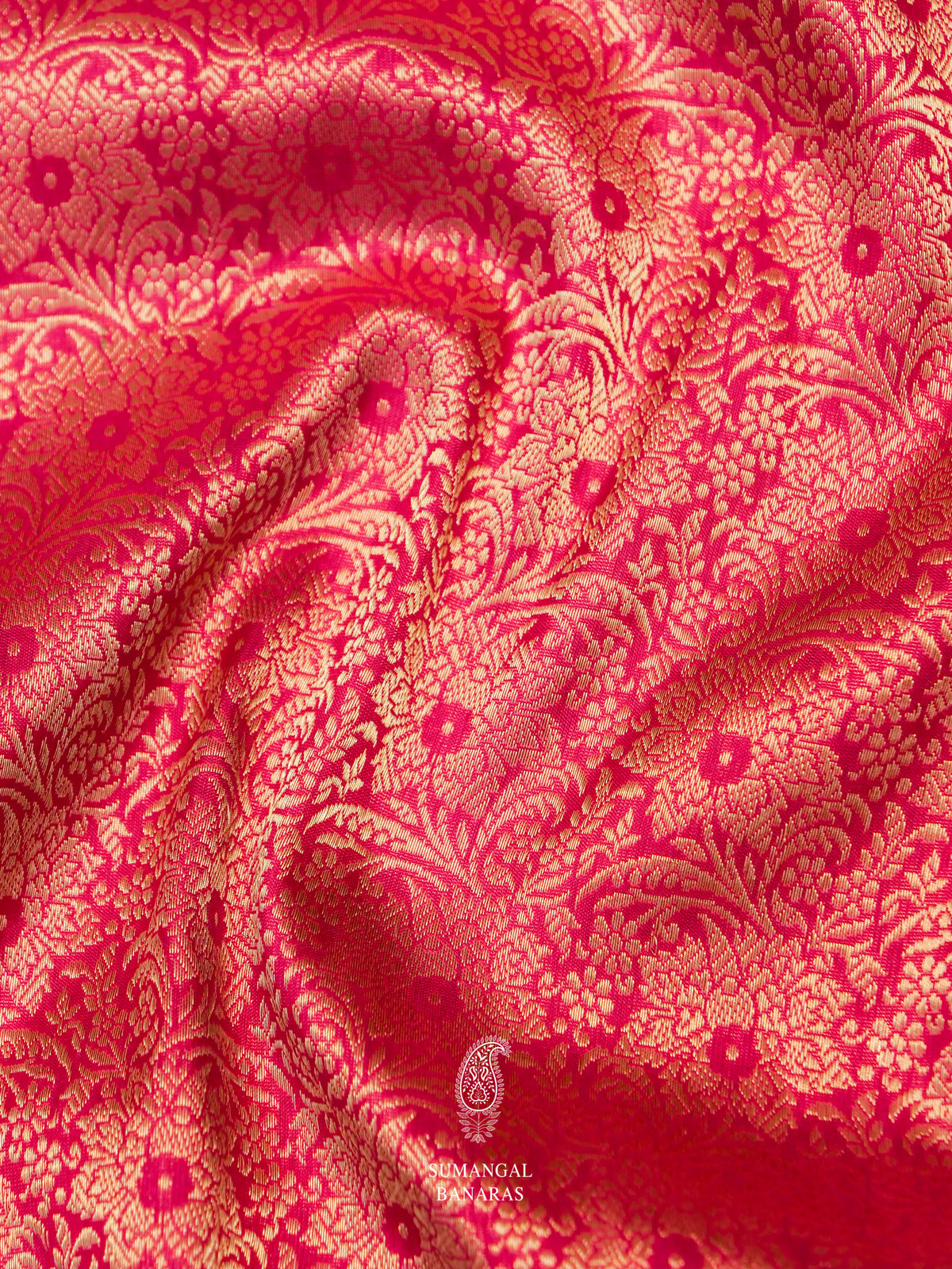 Handwoven Magenta Katan Silk Saree