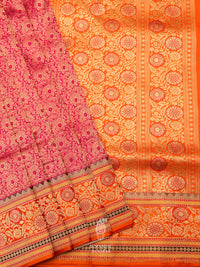 Handwoven Magenta Katan Silk Saree