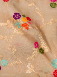 Handwoven Banarsi Mud Grey Katan Silk Saree