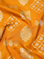 Handwoven Banarsi Haldi Yellow Katan Silk Saree