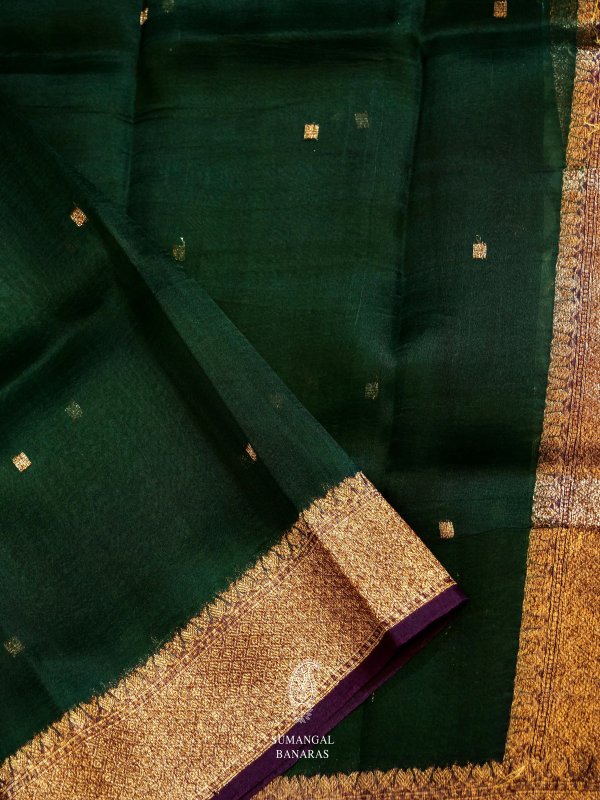 Handwoven Tussar Silk Voilet and Bottle Green Suit Set
