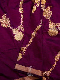 Handwoven Katan Silk Plum Purple Suit Set