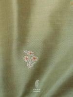 Handwoven Katan Silk Pista Green Suit Set