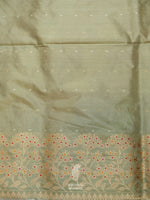 Handwoven Katan Silk Pista Green Suit Set