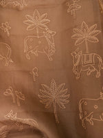 Handwoven Pure Organza Silk Tan Brown Suit Set