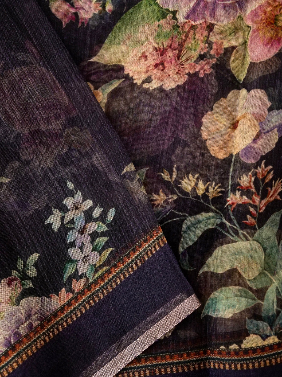 Handwoven Katan Silk Ink Blue Suit Set