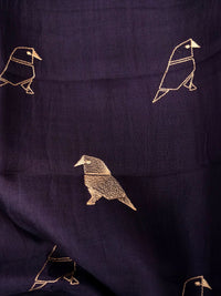 Handwoven Katan Silk Ink Blue Suit Set