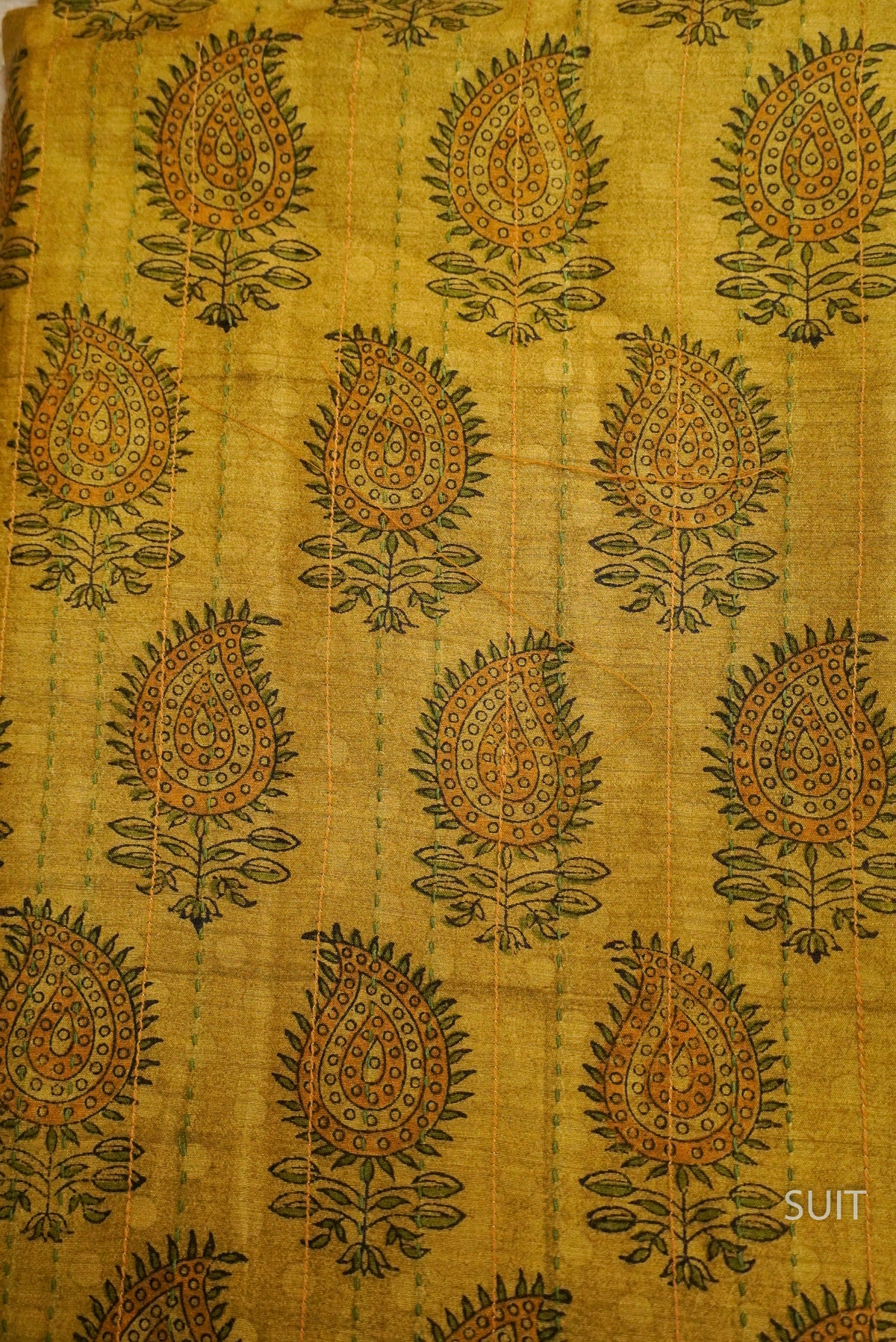 Handwoven Muslin Silk Light Green Suit Set
