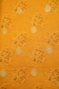 Handwoven Muslin Silk Mustard Yellow Suit Set