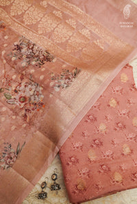 Handwoven Muslin Silk Powder Pink Suit Set
