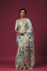 Sea Green Breezy Organza Saree