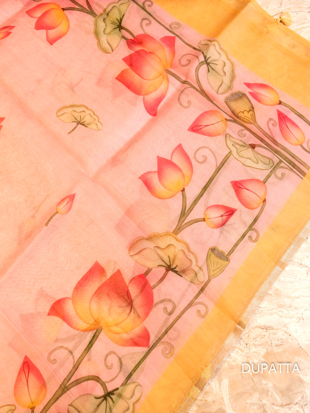 Handwoven Muslin Silk Multicolor Suit Set