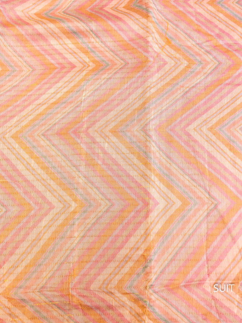 Handwoven Muslin Silk Multicolor Suit Set