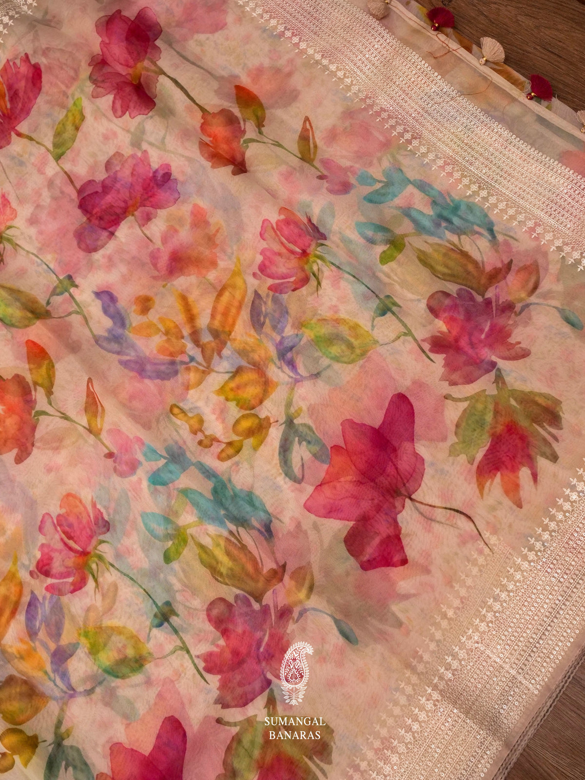 Powder Pink Breezy Organza Saree