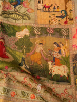 Handwoven Peach Muslin Silk Saree
