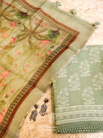 Breezy Organza Pista Green Suit Set
