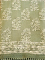 Breezy Organza Pista Green Suit Set