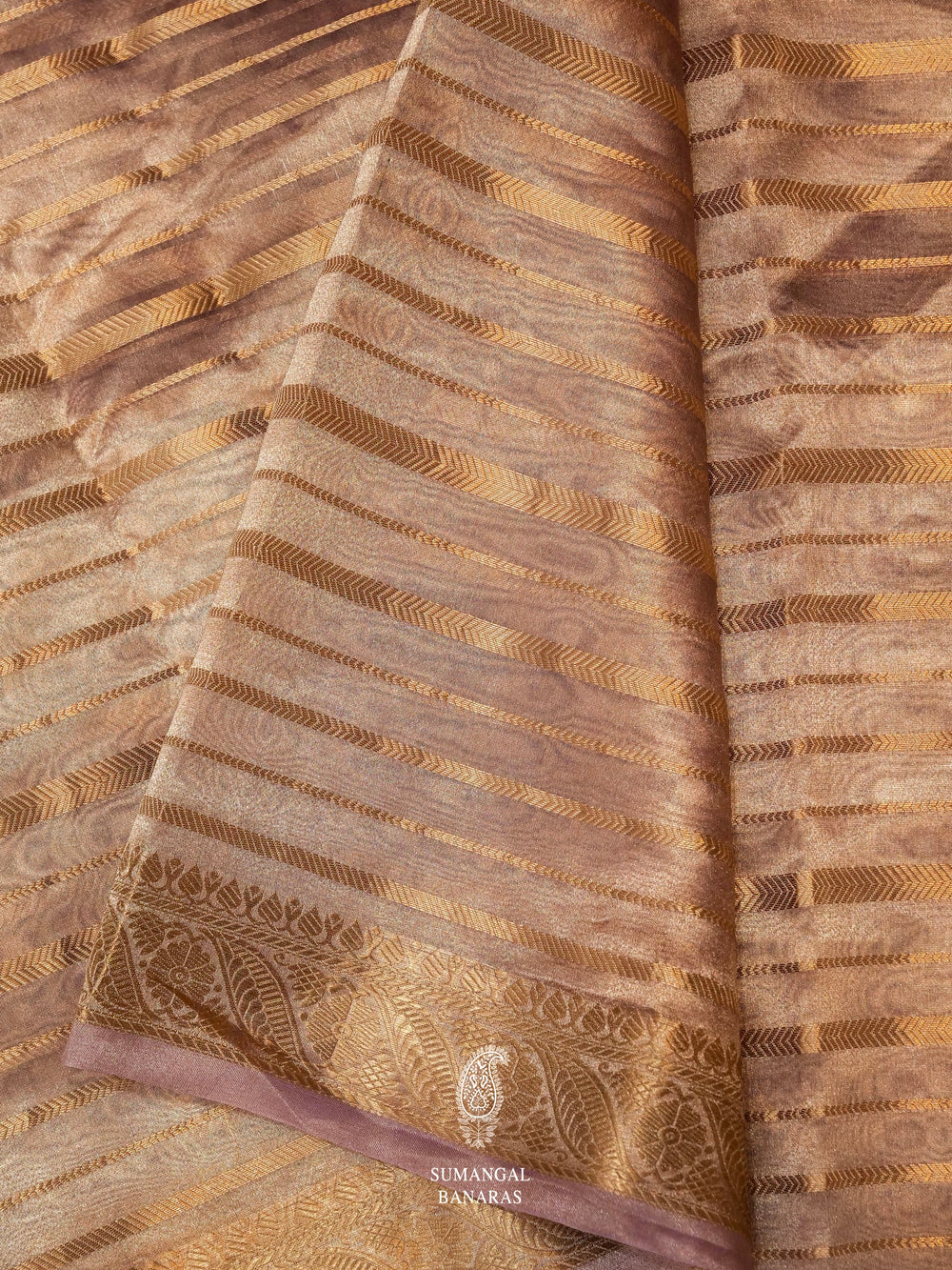 Handwoven Lavender Tissue Silk Saree
