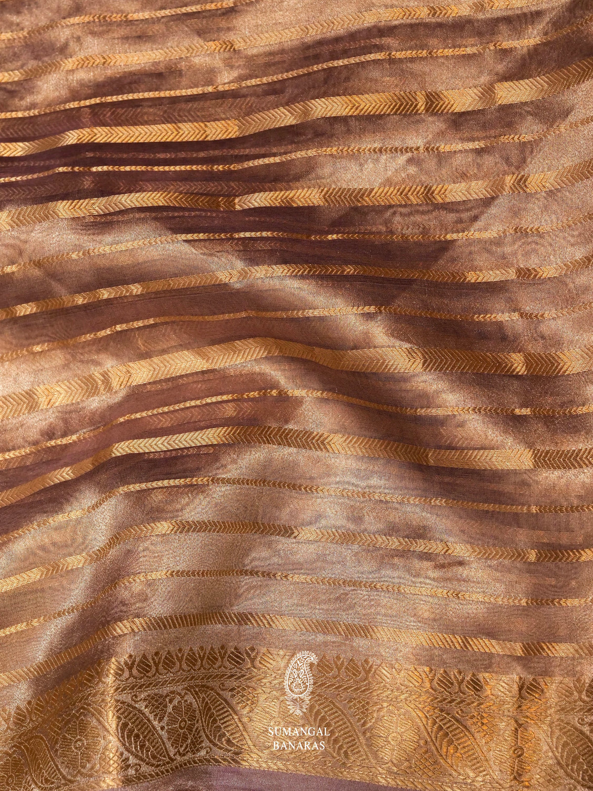 Handwoven Lavender Tissue Silk Saree