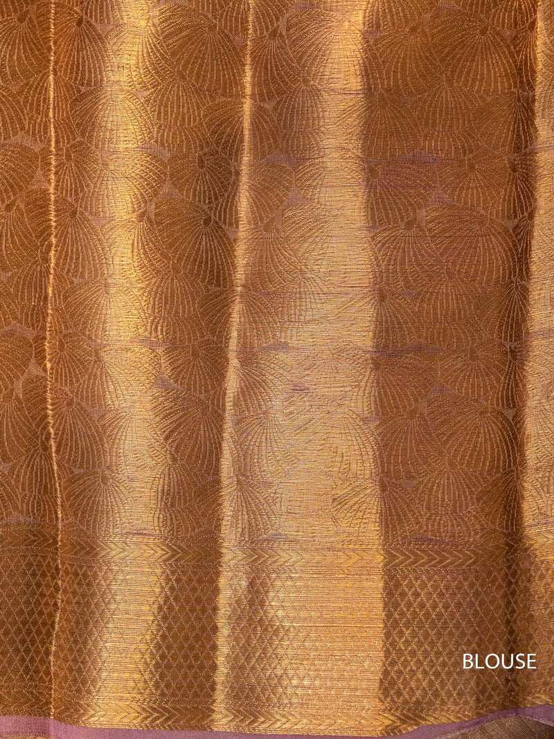 Handwoven Lavender Tissue Silk Saree