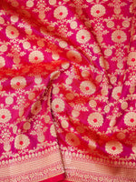 Handwoven Magenta Katan Silk Meenakari Saree