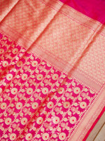 Handwoven Magenta Katan Silk Meenakari Saree