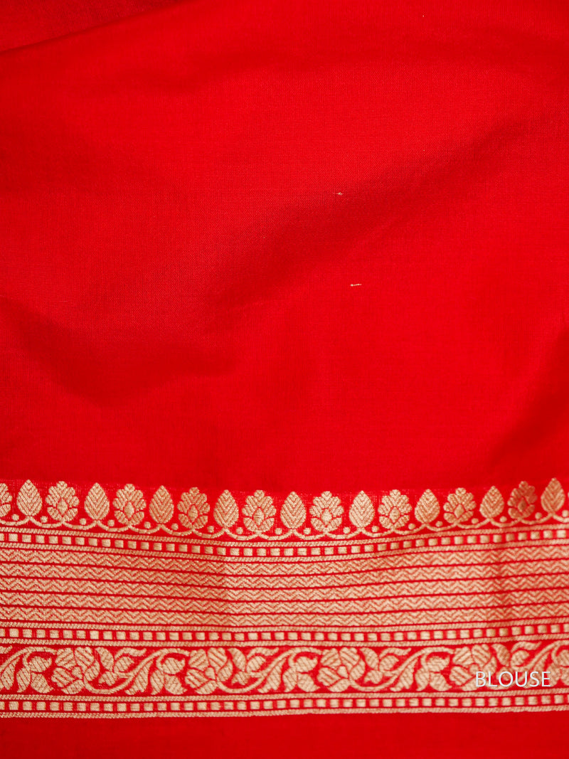 Handwoven Magenta Katan Silk Meenakari Saree