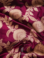 Handwoven Wine Purple Katan Silk Jangla Saree