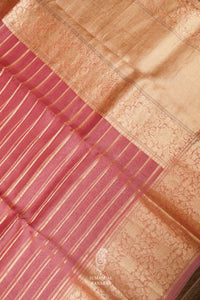 Handwoven Onion Pink Stripe Breezy Organza Saree