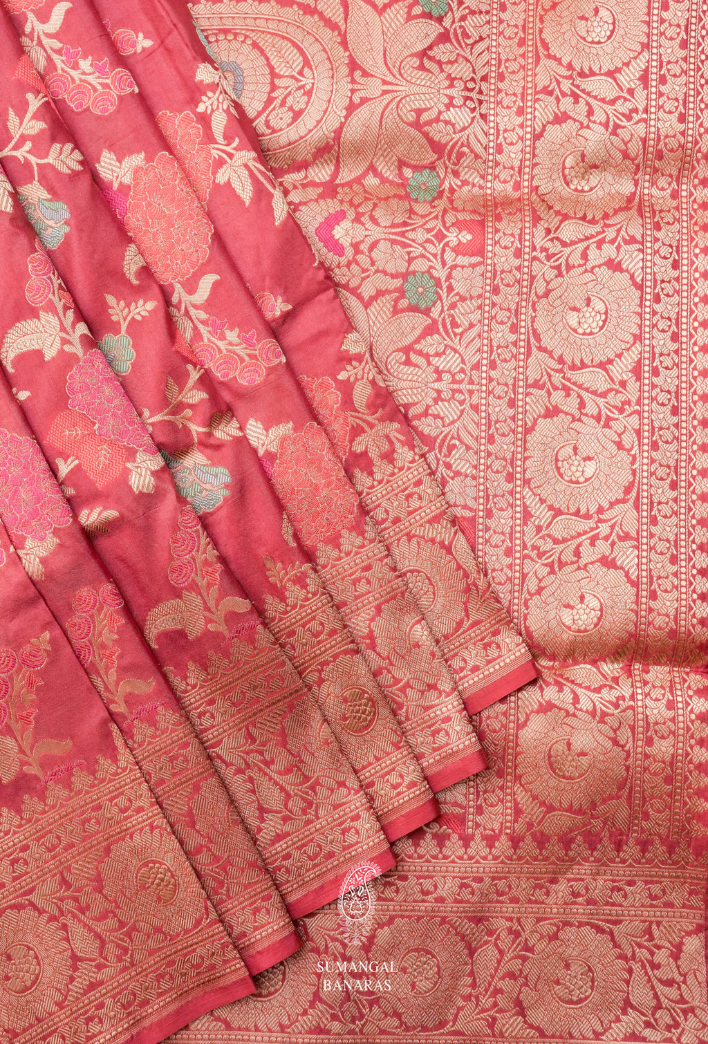 Handwoven Banarsi Muted Pink Katan Silk Saree