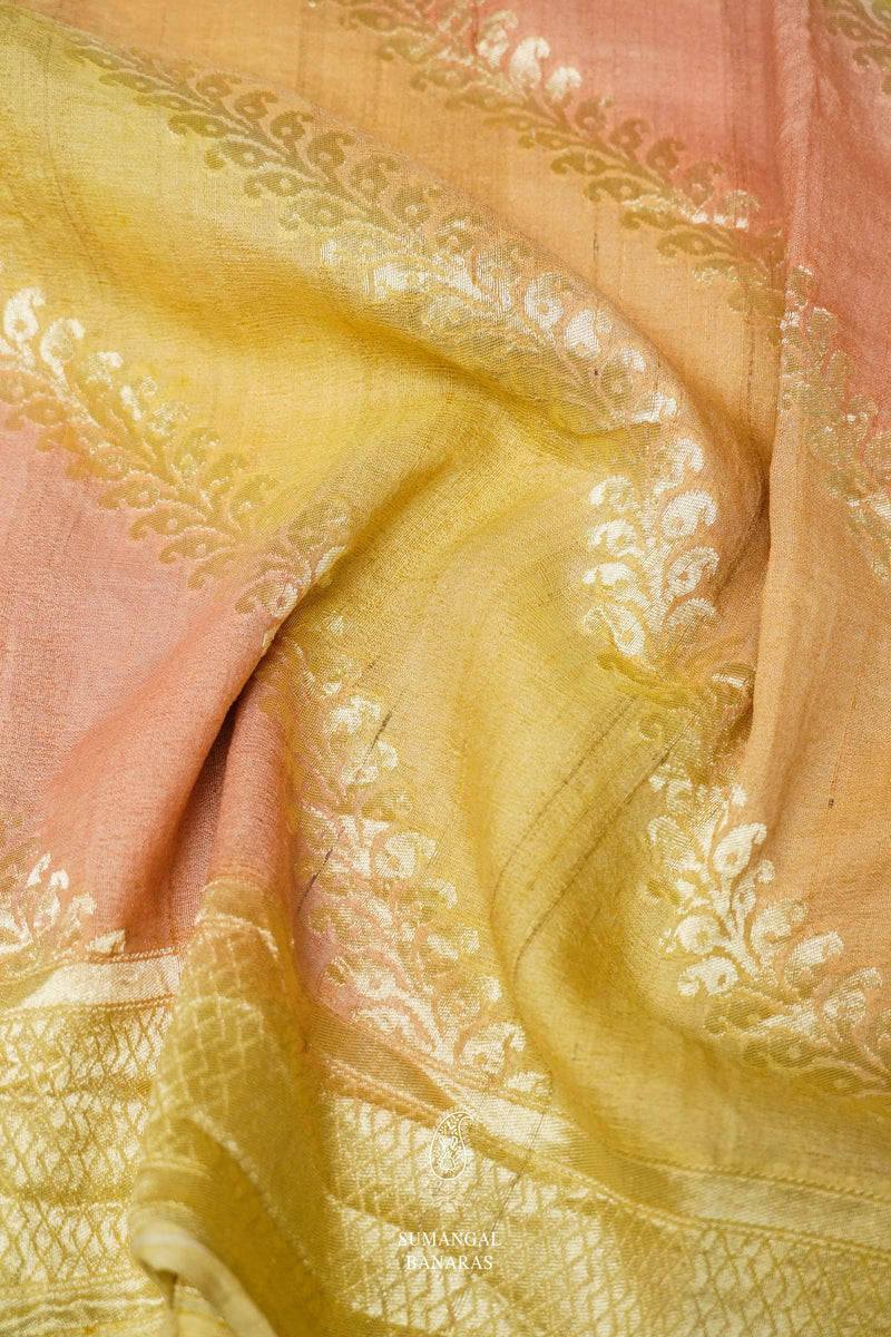 Handwoven Multicolor Leheriya Tussar Silk Saree