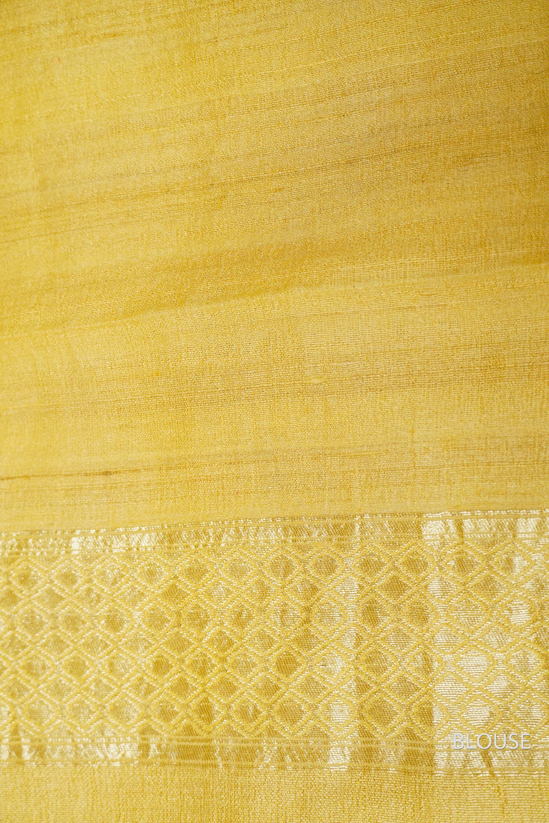 Handwoven Multicolor Leheriya Tussar Silk Saree