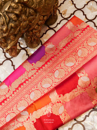 Handwoven Multicolor Katan Silk Rangkat Saree