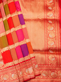 Handwoven Multicolor Katan Silk Rangkat Saree