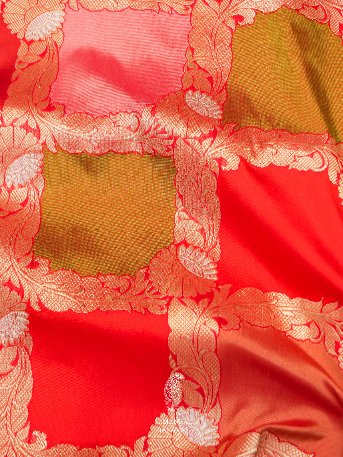 Handwoven Multicolor Katan Silk Rangkat Saree