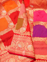 Handwoven Multicolor Katan Silk Rangkat Saree