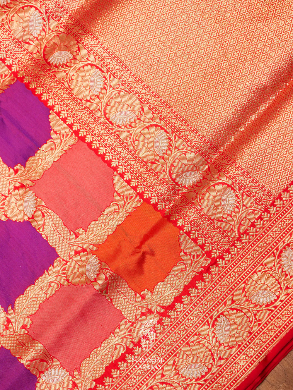 Handwoven Multicolor Katan Silk Rangkat Saree