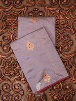 Handwoven Slate Grey Pure Katan Silk Saree