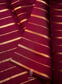 Handwoven Hot Maroon Banarsi Katan Silk Saree
