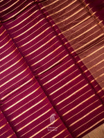 Handwoven Hot Maroon Banarsi Katan Silk Saree