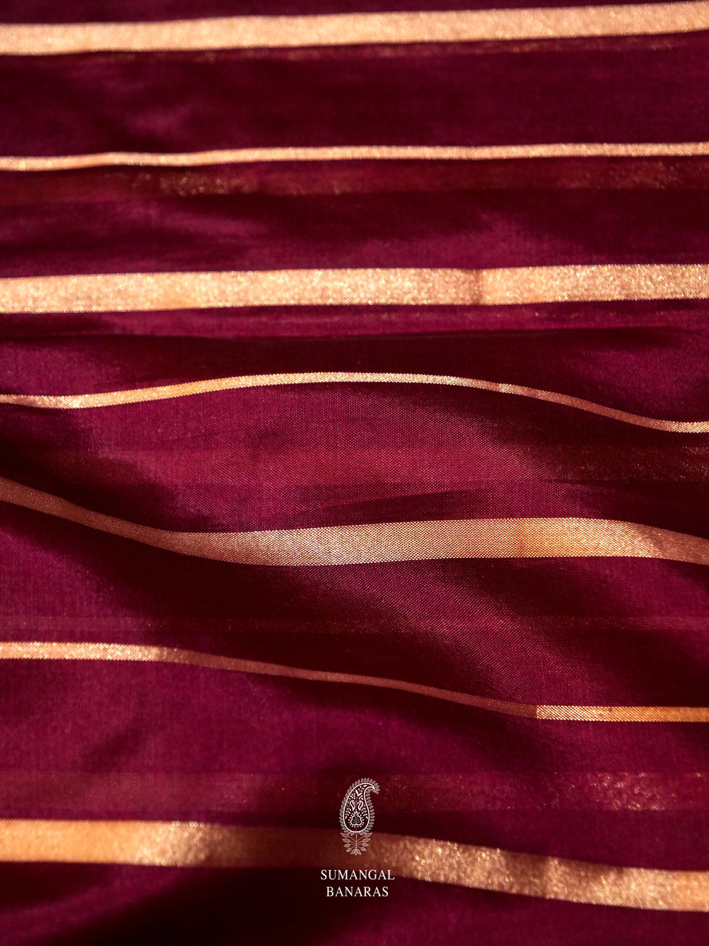 Handwoven Hot Maroon Banarsi Katan Silk Saree