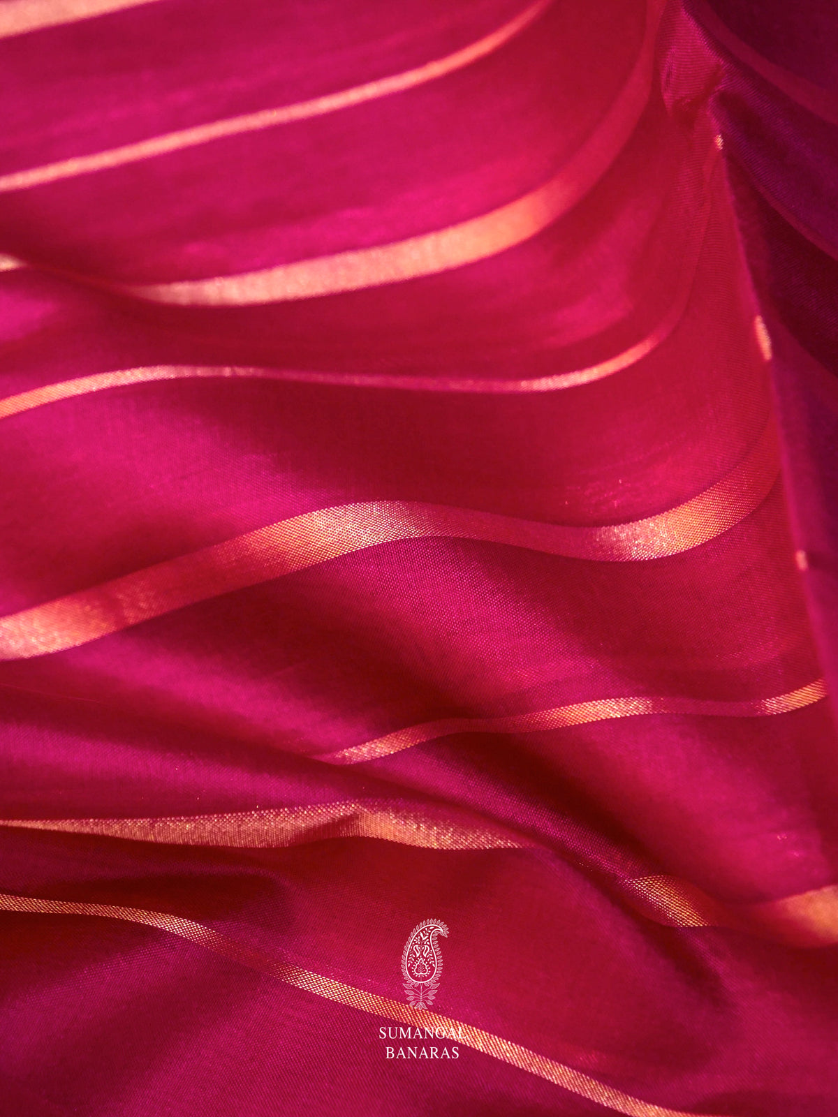 Handwoven  Hot Pink Banarsi Katan Silk Saree