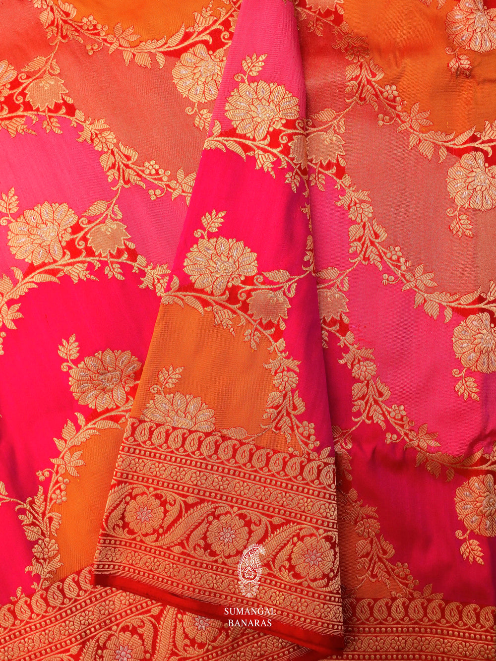 Handwoven Multicolor Katan Silk Saree